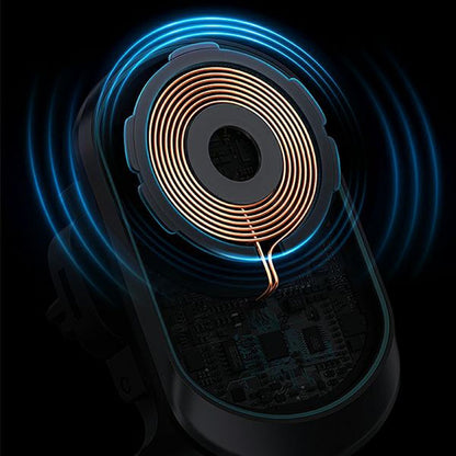 USAMS US-CD182 - Magnetinis automobilio laikiklis su 15W belaidžiu įkrovimu (juodas)