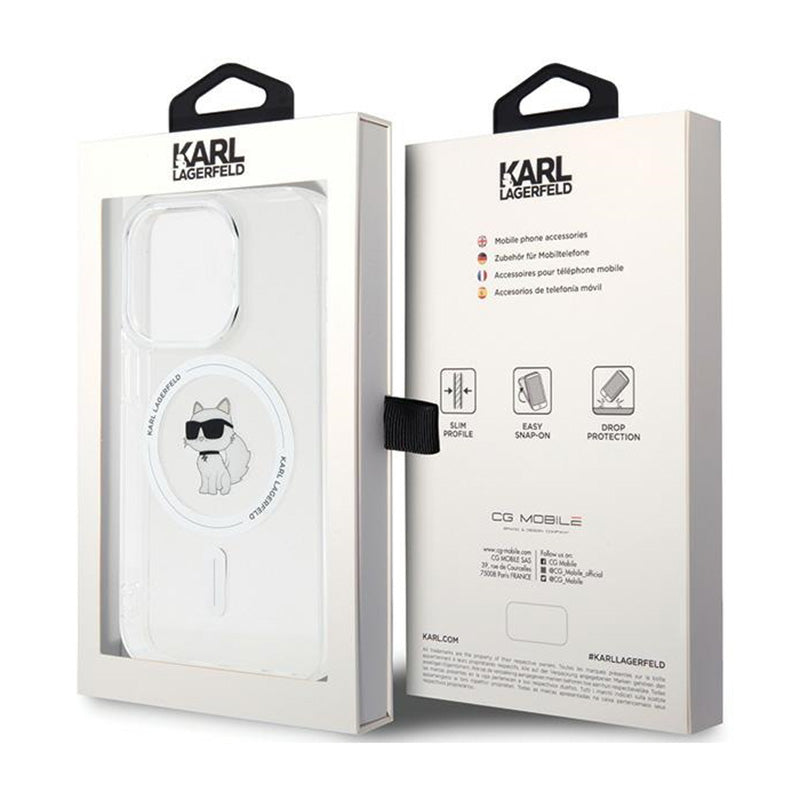 Karl Lagerfeld IML Choupette MagSafe – dėklas, skirtas iPhone 14 Pro (permatomas)