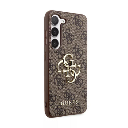 Guess 4G Big Metal Logo – Dėklas, skirtas „Samsung Galaxy S24“ (rudas)