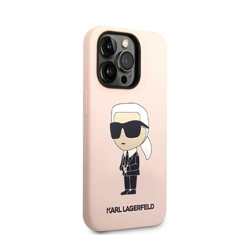 Karl Lagerfeld silikoninis dėklas NFT Ikonik – skirtas „iPhone 14 Pro“ (rožinis)