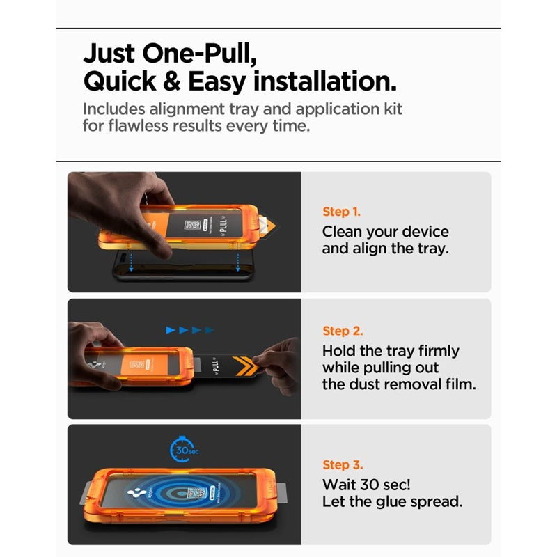 Spigen Glas.tR AlignMaster Slim 3-Vnt. - Grūdintas stiklas, skirtas Apple iPhone 17 (3 vnt.)