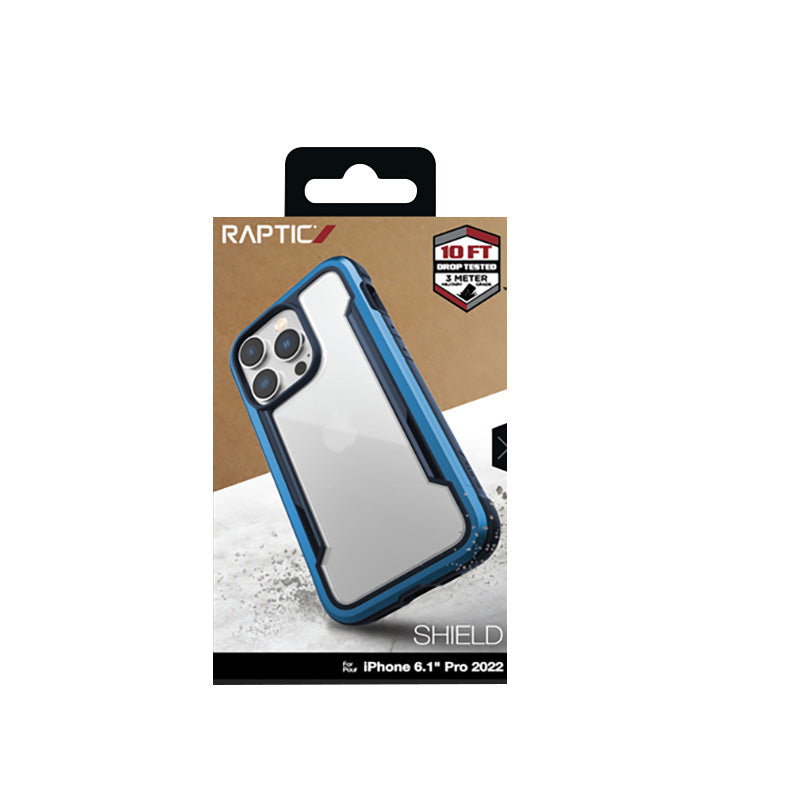 X-Doria Raptic Shield – aliuminio dėklas skirtas iPhone 14 Pro (atsparumas kritimui 3 m) (Marine Blue)