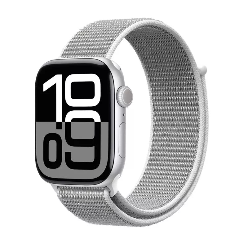 Crong Nylon - sportinė apyrankė, skirta „Apple Watch“ 38/40/41/42 mm (sidabro pilka)