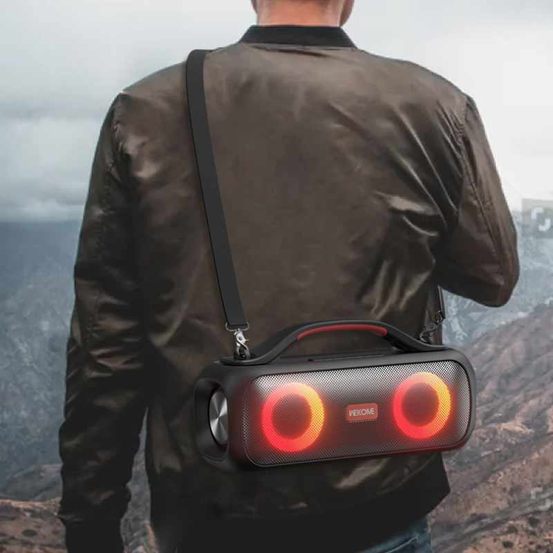 WEKOME D38 Yinla Series - V5.0 30W RGB LED Nešiojamas Belaidis Bluetooth Garsiakalbis (Juodas)