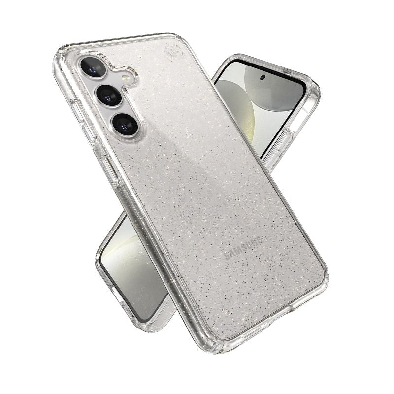 Speck Presidio Lux Glitter - dėklas, skirtas „Samsung Galaxy S24“ (permatoma / auksinė blakstiena)