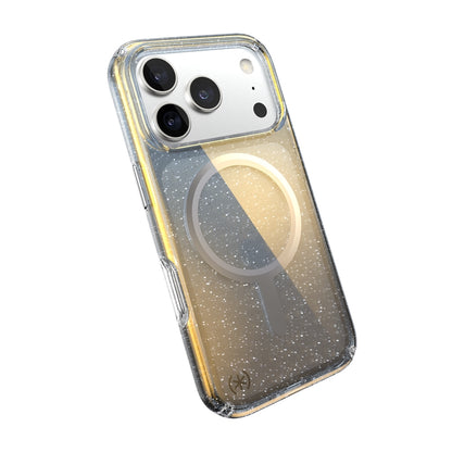 Speck Presidio Lux MagSafe dėklas - iPhone 17 Pro dėklas (Hyper Mirror Glitter / Silver Metallic)