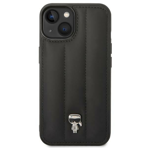 Karl Lagerfeld Quilted Puffy Ikonik Pin dėklas, skirtas iPhone 14 Plus (juodas)