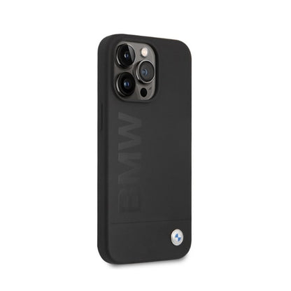 BMW silikoninis „Signature Logo Magsafe“ dėklas, skirtas „iPhone 13 Pro“ (juodas)