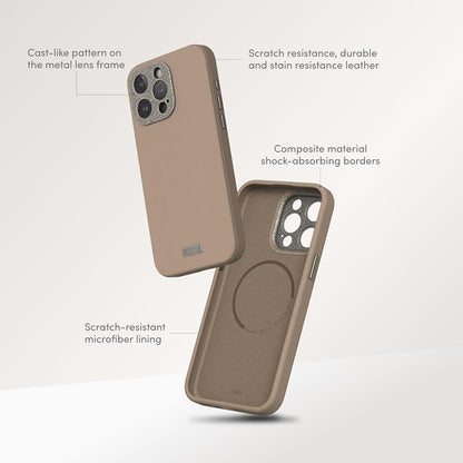 Moshi Napa MagSafe – odinis dėklas, skirtas iPhone 15 Pro (vidurnakčio juoda)