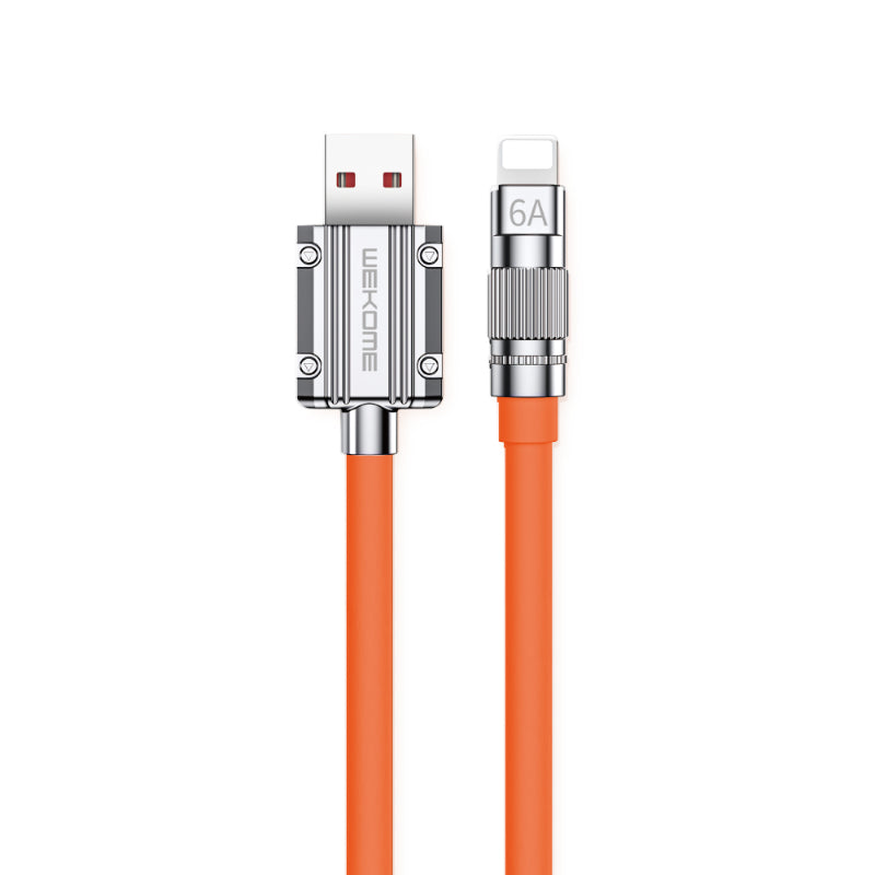 WEKOME WDC-186 Wingle serija – USB-A prie „Lightning“ greitojo įkrovimo jungiamasis kabelis 1 m (oranžinis)