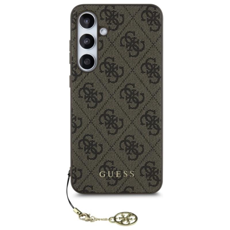 Guess 4G Charms kolekcija – Dėklas, skirtas „Samsung Galaxy S24 FE“ (rudas)
