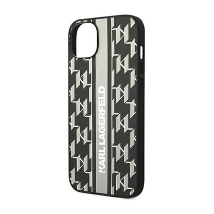 Karl Lagerfeld Monogram Stripe – Dėklas, skirtas iPhone 14 Plus (pilkas)