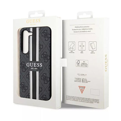 Guess 4G Printed Stripe – dėklas, skirtas Samsung Galaxy S23 (juodas)