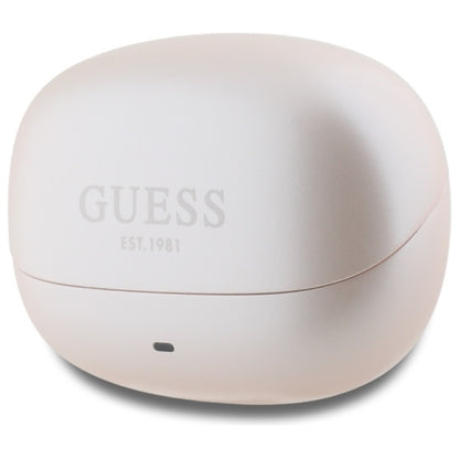 Guess Capsule su spausdintu logotipu - Bluetooth TWS ANC & ENC ausinės su įkrovimo dėklu (rožinės)