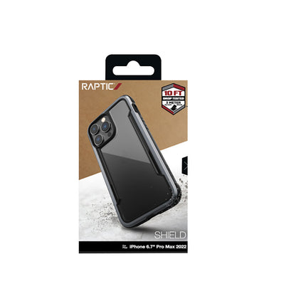 X-Doria Raptic Shield – aliuminio dėklas skirtas iPhone 14 Pro Max (atsparus kritimui iki 3 m) (juoda)