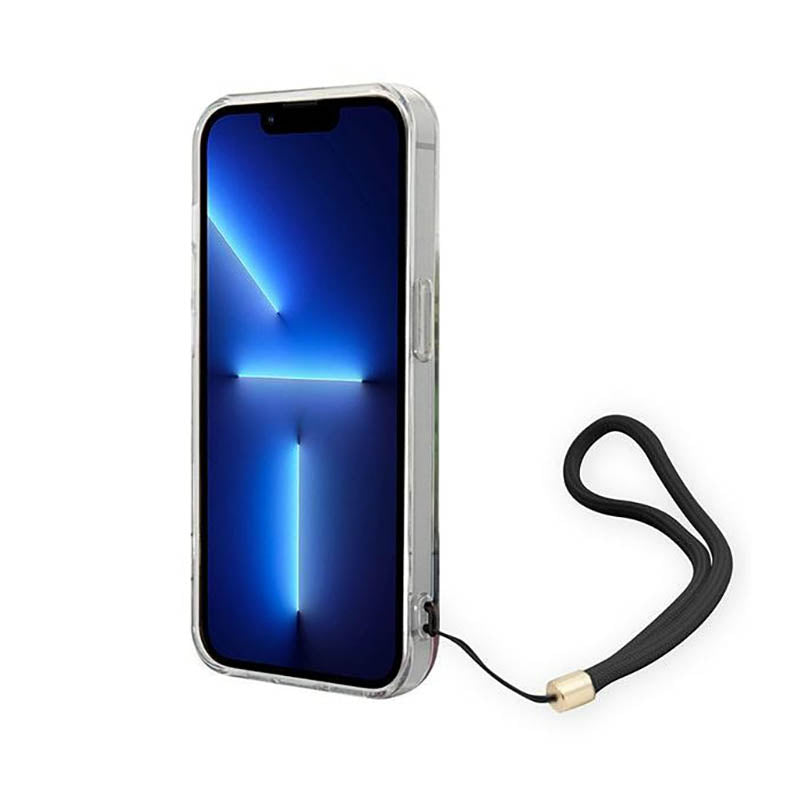 Guess Flower Cord - Dėklas iPhone 14 Pro (mėlynas)