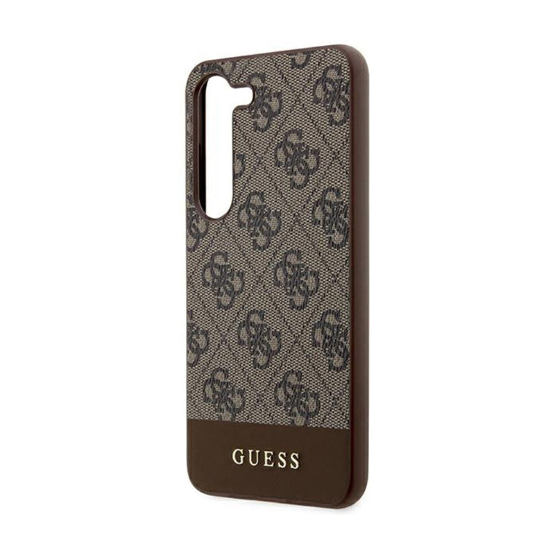 Guess 4G Bottom Stripe Metal Logo Collection - "Samsung Galaxy S24+" dėklas (rudas)