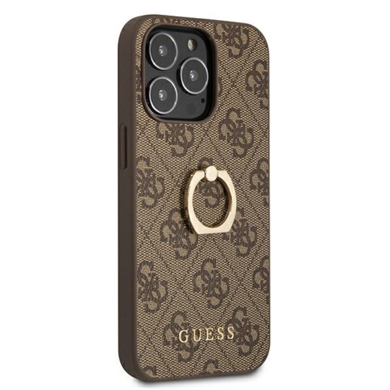Guess 4G Ring Case – dėklas, skirtas „iPhone 13 Pro“ (ruda)