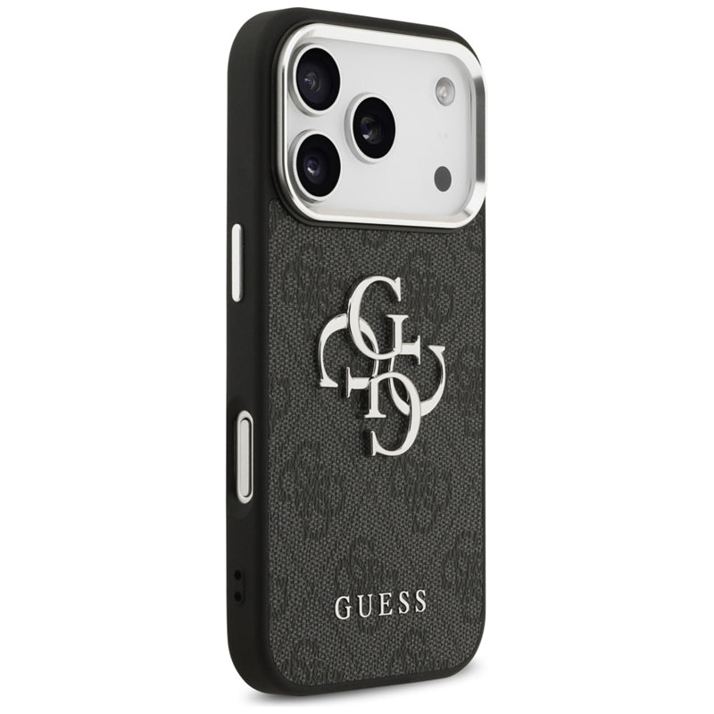 Guess 4G Big 4G Classic Logo - Dėklas iPhone 17 Pro Max (Juoda / Sidabrinė)