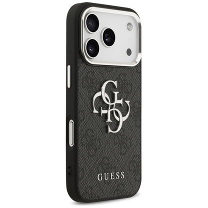 Guess 4G Big 4G Classic Logo - Dėklas iPhone 17 Pro Max (Juoda / Sidabrinė)