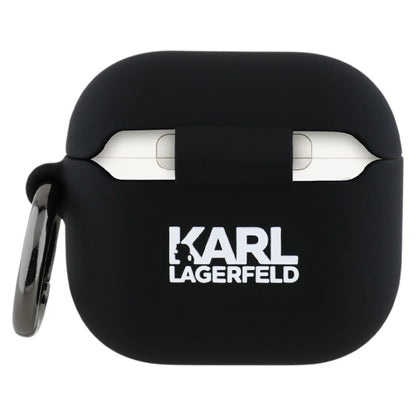 Karl Lagerfeld Silikoninis Karl & Choupette Head 3D - AirPods 4 dėklas (juodas)