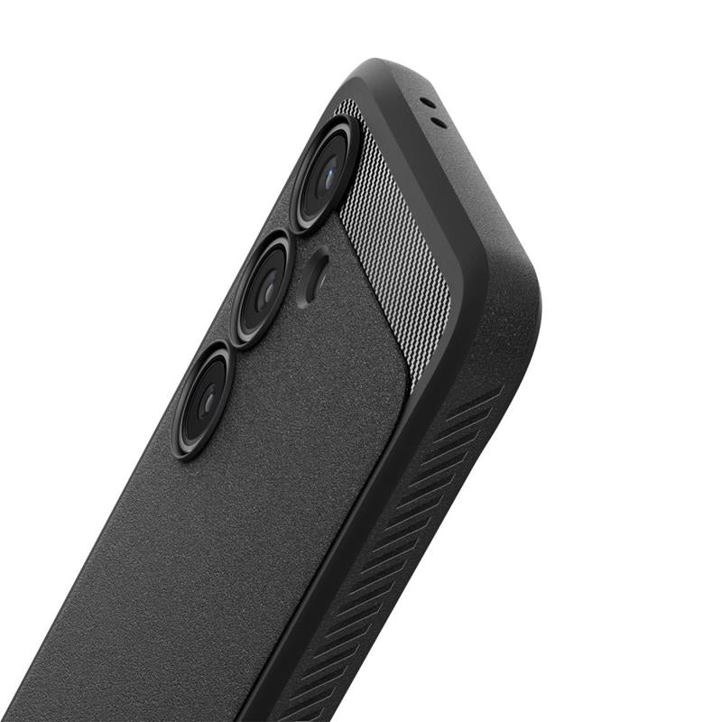 Spigen Rugged Armor – dėklas, skirtas Samsung Galaxy S24 FE (matinė juoda)