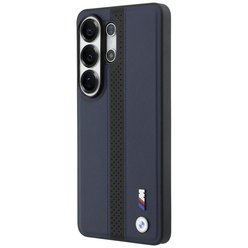 BMW M perforuota "Stripe Logo" MagSafe dėklas - Samsung Galaxy S26 Ultra (Tamsiai mėlynas)