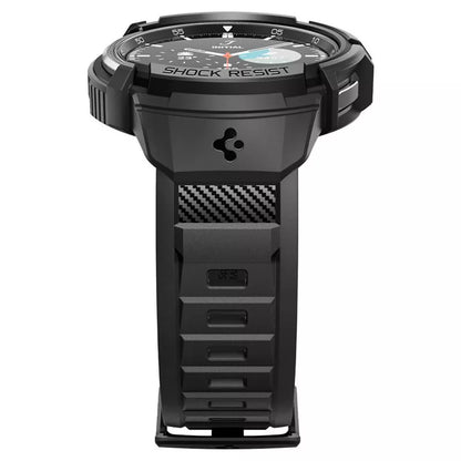 Spigen Rugged Armor Pro - dirželis + dėklas, skirtas „Samsung Galaxy Watch 6 Classic 47 mm“ (juoda)