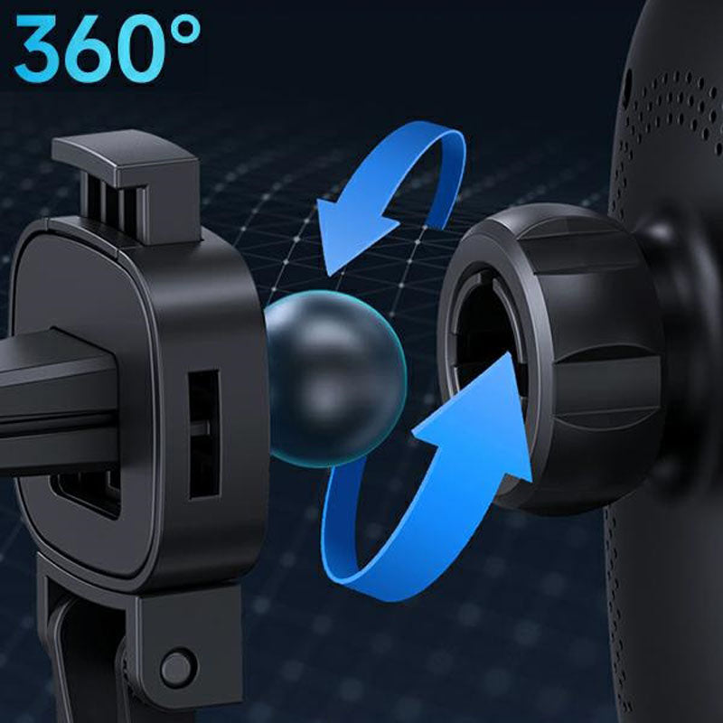 USAMS US-CD182 - Magnetinis automobilio laikiklis su 15W belaidžiu įkrovimu (juodas)