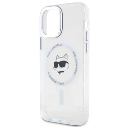 Karl Lagerfeld IML Metal Choupette Head MagSafe – Dėklas iPhone 12 / iPhone 12 Pro (baltas)