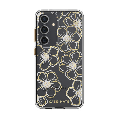 Case-Mate Floral Gems – Dėklas skirtas Samsung Galaxy S24 (Auksinis)