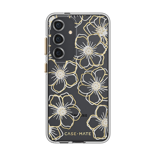 Case-Mate Floral Gems – Dėklas skirtas Samsung Galaxy S24 (Auksinis)