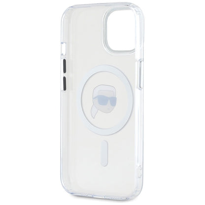 Karl Lagerfeld IML Metal Karl Head MagSafe – Dėklas, skirtas „iPhone 15“ (baltas)