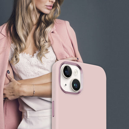 Crong Color Cover LUX Magnetic – dėklas iPhone 15 Plus MagSafe (rožinis)