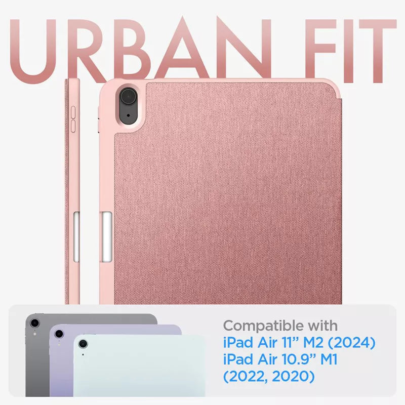 Spigen Urban Fit – dėklas, skirtas iPad Air 11" M3 (2025) / M2 (2024) / iPad Air 10.9" (5–4 kartos) (2022–2020) (rožinio aukso spalvos)