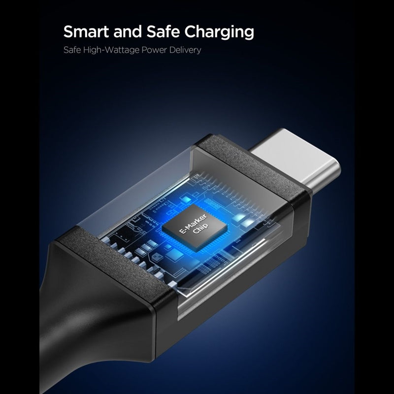 Spigen EB10010CC Essential – USB-C į USB-C PD laidas 100W 1m (juodas)