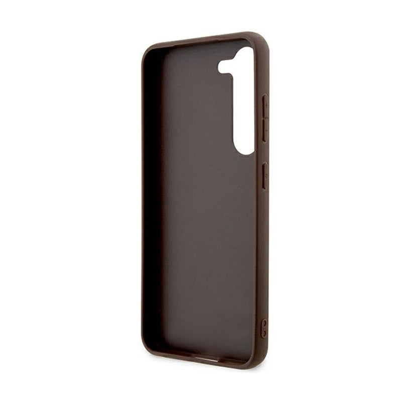 Guess 4G Bottom Stripe Metal Logo Collection - "Samsung Galaxy S24+" dėklas (rudas)