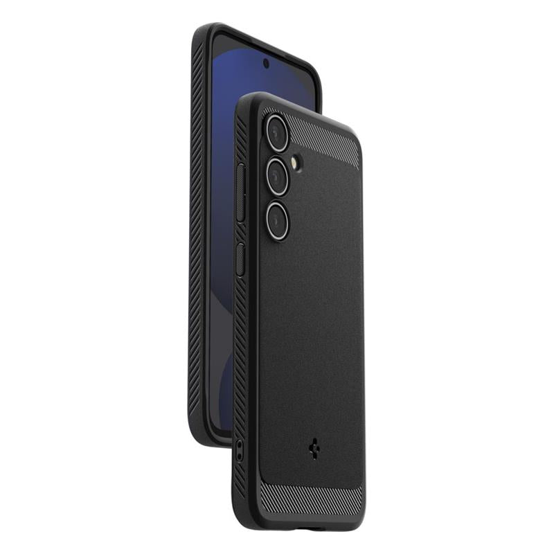 Spigen Rugged Armor – dėklas, skirtas Samsung Galaxy S24 FE (matinė juoda)