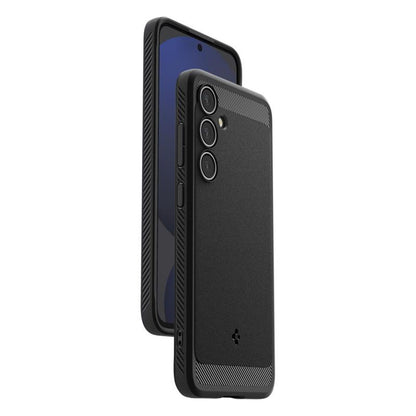 Spigen Rugged Armor – dėklas, skirtas Samsung Galaxy S24 FE (matinė juoda)