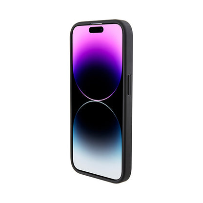 Ferrari Perforated Waves Metal Logo – iPhone 15 Pro dėklas (juodas)