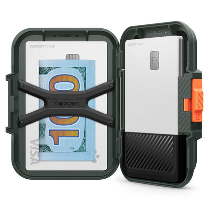 Spigen Lock Fit MagSafe – magnetinė piniginė (kariška žalia)