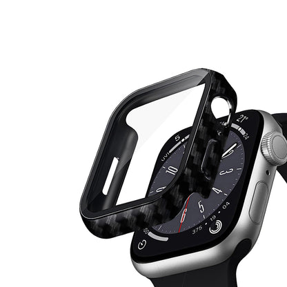 Crong Hibridinis laikrodžio dėklas – Dėklas su stiklu Apple Watch 44mm (anglies pluoštas)