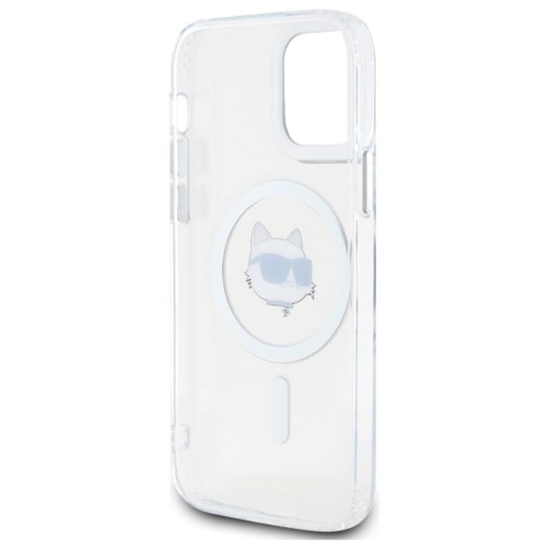 Karl Lagerfeld IML Metal Choupette Head MagSafe – Dėklas iPhone 12 / iPhone 12 Pro (baltas)