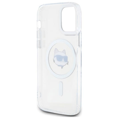 Karl Lagerfeld IML Metal Choupette Head MagSafe – Dėklas iPhone 12 / iPhone 12 Pro (baltas)