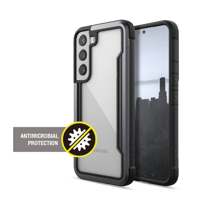 X-Doria Raptic Shield Pro – dėklas, skirtas „Samsung Galaxy S22 5G“ (su antibakterine apsauga) (juodas)