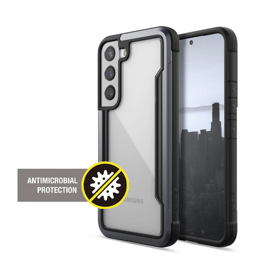 X-Doria Raptic Shield Pro – dėklas, skirtas „Samsung Galaxy S22 5G“ (su antibakterine apsauga) (juodas)