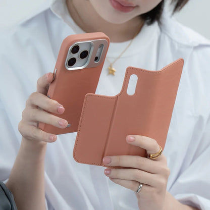 Moshi Overture MagSafe - Odos 3 viename atverčiamas dėklas iPhone 17 Pro Max (Misty Coral)