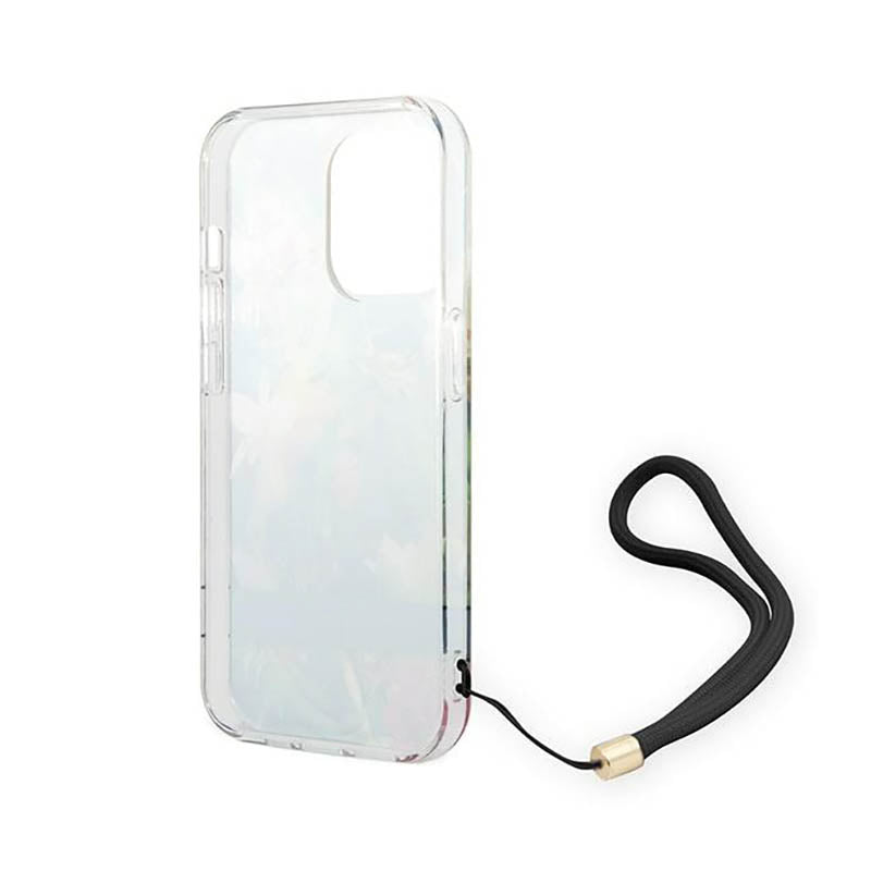 Guess Flower Cord - Dėklas iPhone 14 Pro (mėlynas)