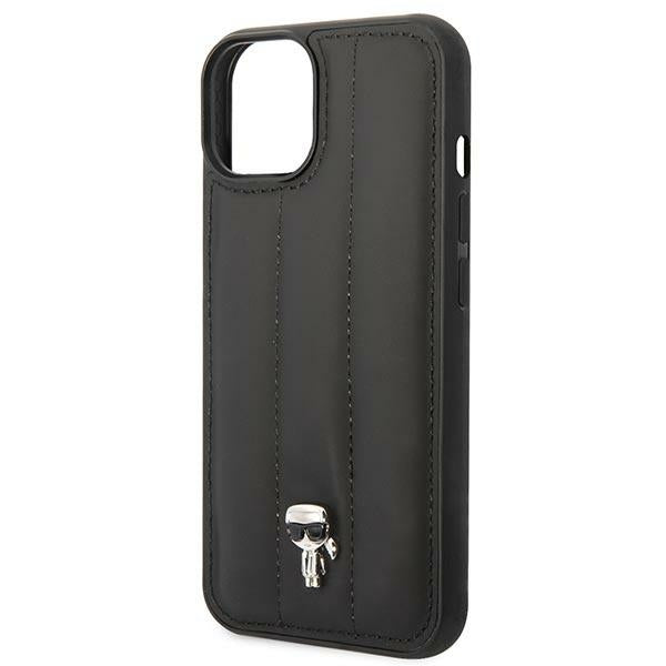 Karl Lagerfeld Quilted Puffy Ikonik Pin dėklas, skirtas iPhone 14 Plus (juodas)