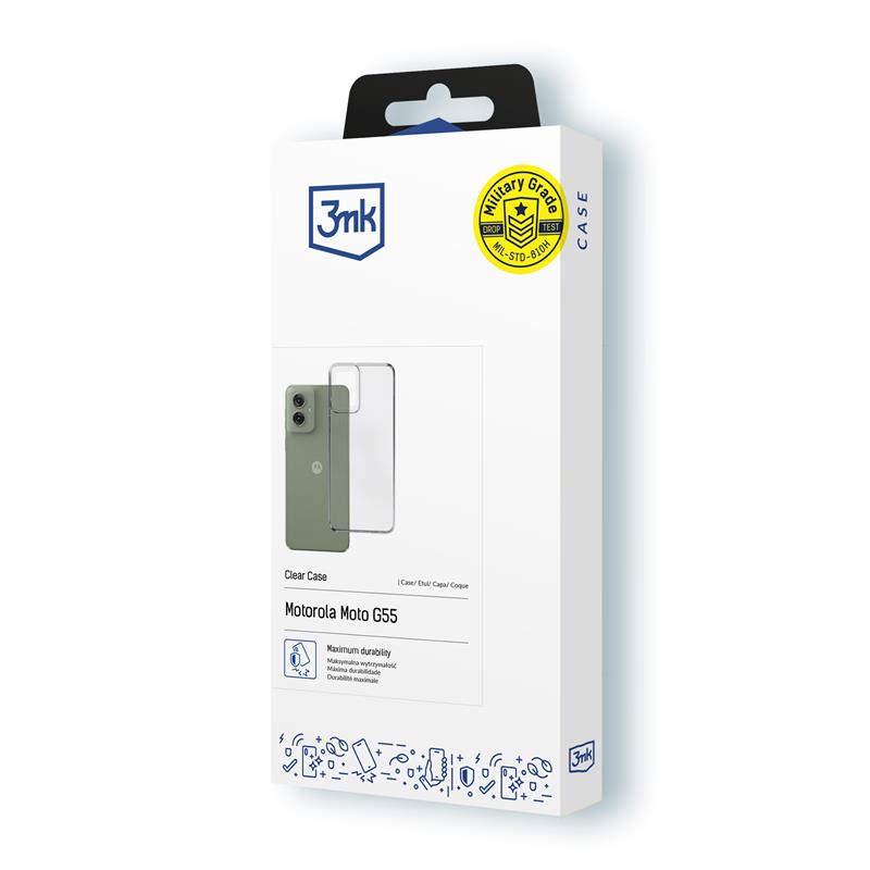 3mk skaidrus dėklas – dėklas, skirtas „Motorola Moto G55 5G“ (skaidrus)